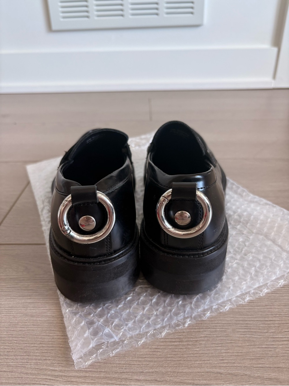 The Kooples Women’s Black Leather Penny Loafers - Picture 4 of 5